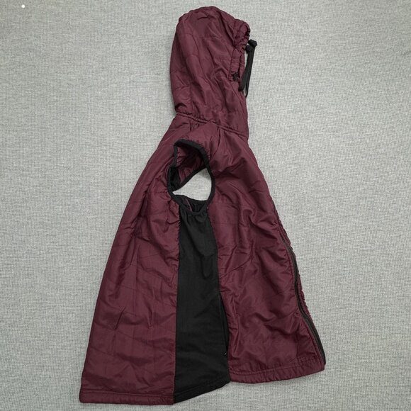 Lilac Bloom Womens Size L Burgundy Quilted Hooded Puffer Vest Full Zip Pockets - Picture 5 of 16